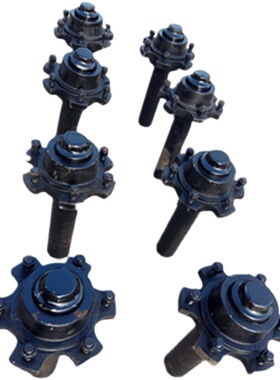 实心轮胎5轴头隧道总成拖车板车推车400  00 6半05700-8 10 12