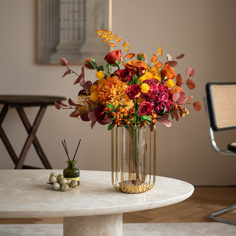 轻奢高档仿真花摆件客厅花瓶假花插花餐桌干花摆设玫瑰,家居饰品,仿真花/假花,淘宝优惠券,粉丝福利购,淘宝优惠卷