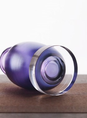 高端轻奢琉对莲花花瓶一璃客关插花仿真花入户玄厅装饰电视柜摆件