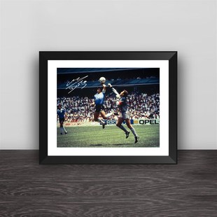 马拉多纳上帝之手瞬间实木装饰相框照片墙桌摆挂框摆件家居