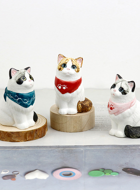 可爱布偶猫陶瓷摆件创意家居饰品小猫玩偶桌面节日礼物