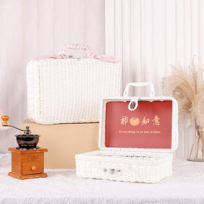 礼盒空盒子藤编手提箱生日礼物盒高级结婚伴手礼盒婚庆回礼包装盒