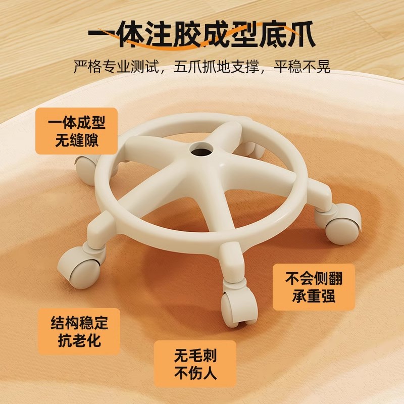 滑轮小凳子家用万向轮矮凳客厅换鞋凳儿童板凳可移动带娃坐凳圆凳