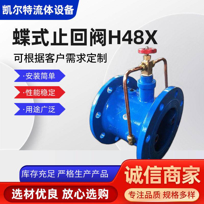 H48X大通径蝶式止回阀重体微阻缓闭微阻缓闭效止回防逆流防回流
