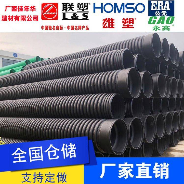 HDPE双壁波纹管雄塑PE高密度聚乙烯波纹管销售600*SN8