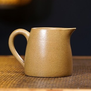 回流老紫砂公道杯全手工铁画轩刻绘老奶杯分茶器古玩物件