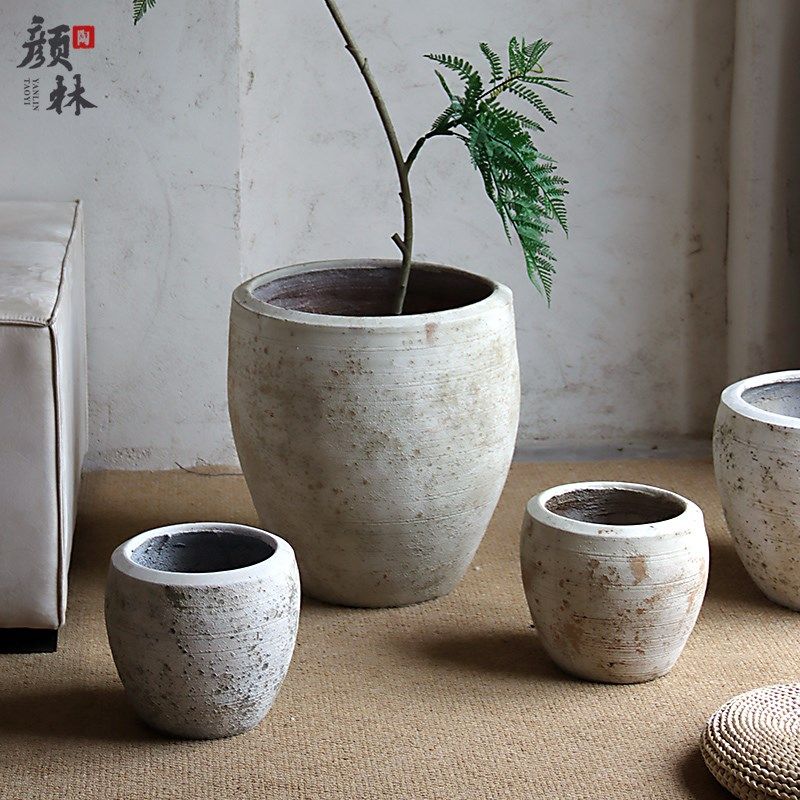 高款仿古白花盆简约落地客厅阳台商场酒店大型绿植花盆装饰水泥盆,家居饰品,花盆,淘宝优惠券,粉丝福利购,淘宝优惠卷
