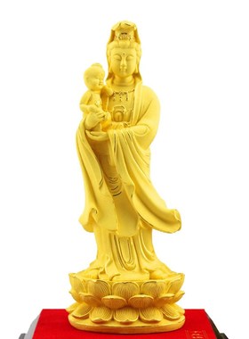 创之禧绒电铸绒送子观音摆件创意观音家居装饰品桌面摆设