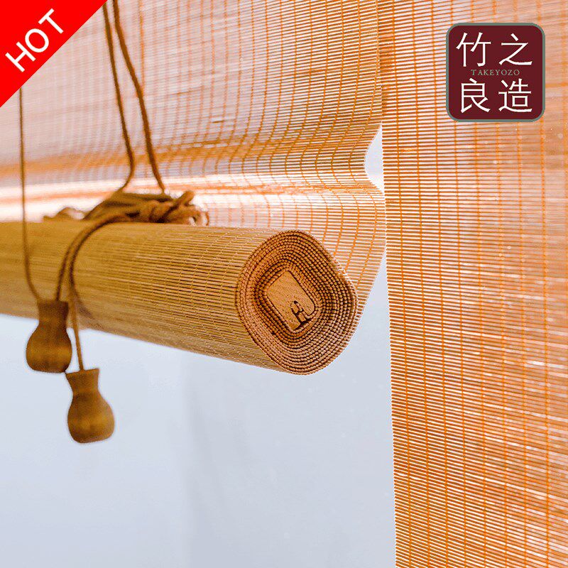 定制出口超细竹丝窗帘上卷式卷帘罗马帘遮光通气透风隔断门帘