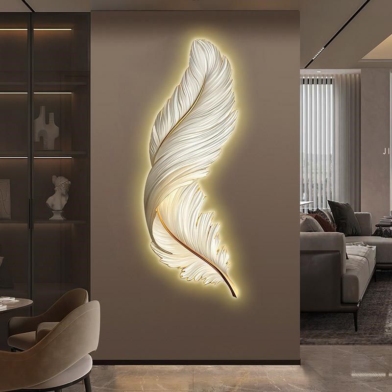氛围灯入户玄关装饰画羽毛走廊走道挂画客厅沙发背景墙面壁画,家居饰品,氛围画/灯画,淘宝优惠券,粉丝福利购,淘宝优惠卷
