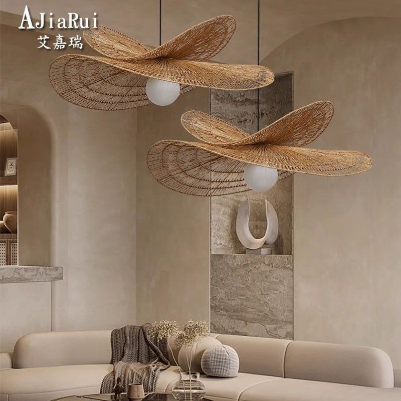 吊灯民宿茶室东南亚日式藤艺手工编织飞碟创意餐厅装饰吊灯,家装灯饰光源,餐厅吊灯,淘宝优惠券,粉丝福利购,淘宝优惠卷