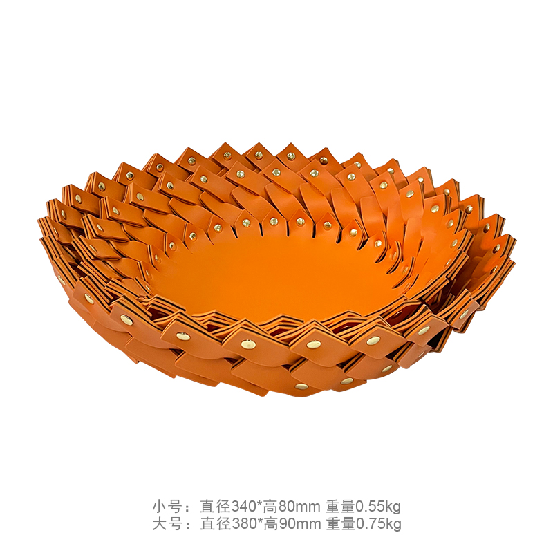 风桌面收纳篮 样板房衣帽间展示厅收纳盘编织收纳筐软装饰品