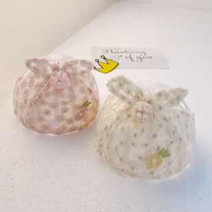 新生儿夏季薄款初生婴儿空顶凉帽子男女宝宝胎帽气门网纱护卤门帽