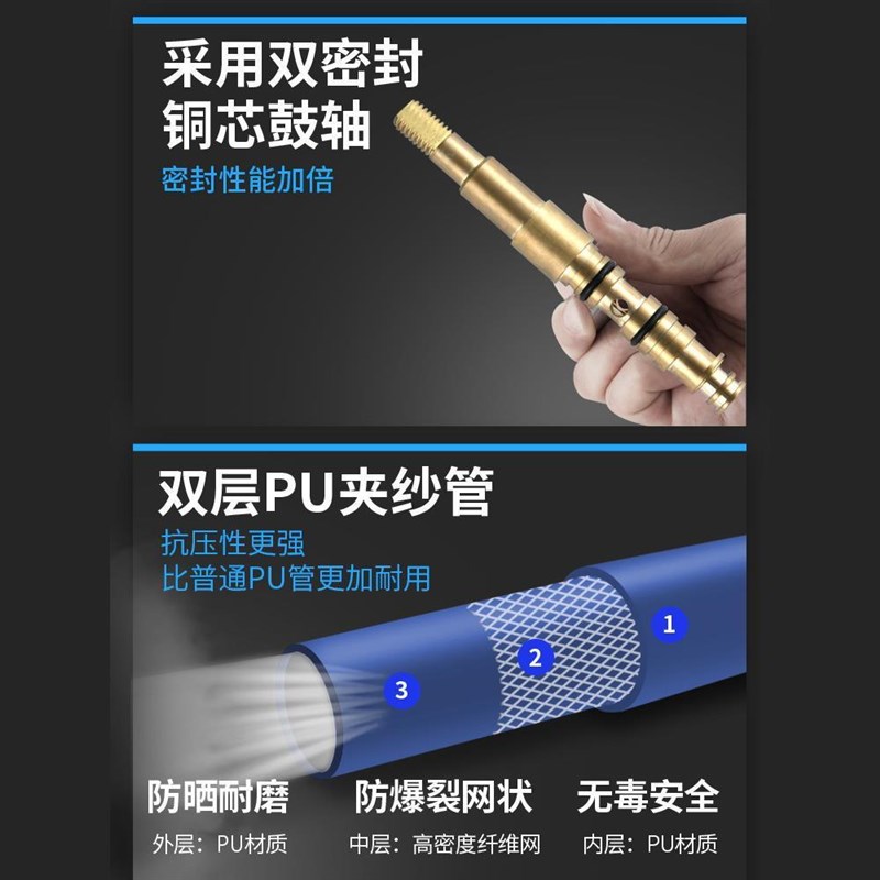 气鼓自动伸缩气管卷管器电鼓水鼓气动工具高压泡沫鼓组合汽鼓盛牌