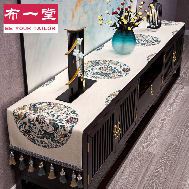 新中式布艺电视柜盖布桌布现简约中式中国风防尘罩茶几盖巾,居家布艺,桌布,淘宝优惠券,粉丝福利购,淘宝优惠卷