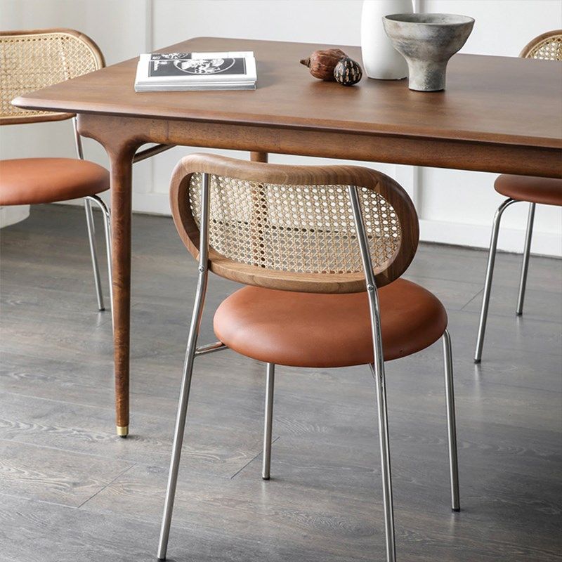 原木餐椅中古藤编椅子复古轻奢设计实木家用凳子北欧铁艺餐厅桌椅,住宅家具,餐椅,淘宝优惠券,粉丝福利购,淘宝优惠卷