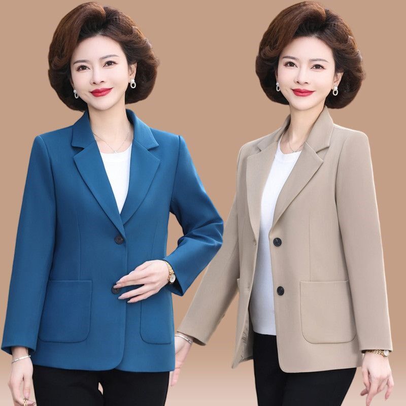 春装新款中年女士西服妈妈高档短中老年女装