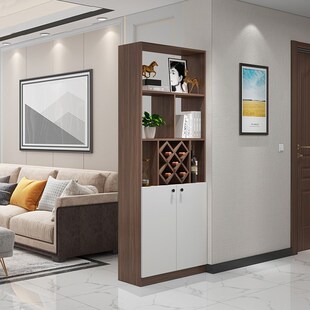 客厅入户玄关柜屏风阻隔柜实木酒柜隔断柜现代简约小户型进门靠墙