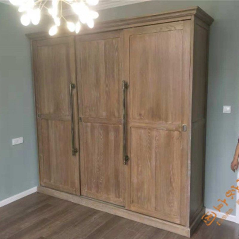 美法式乡村北欧简约实木推拉移门衣柜两三四门1.2 1.6 2米卧室橱,住宅家具,独立衣柜,淘宝优惠券,粉丝福利购,淘宝优惠卷