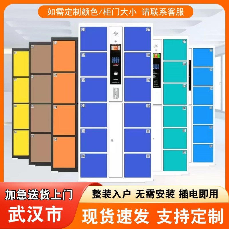 武汉超市电子存包柜商场智能刷卡寄存柜指纹条码人脸识别存放柜