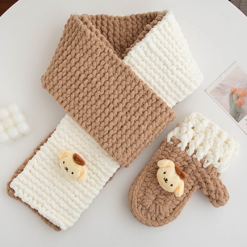 手工diy玉G狗围巾手套毛线自制套装亲手编织送闺蜜送男友冬季礼物