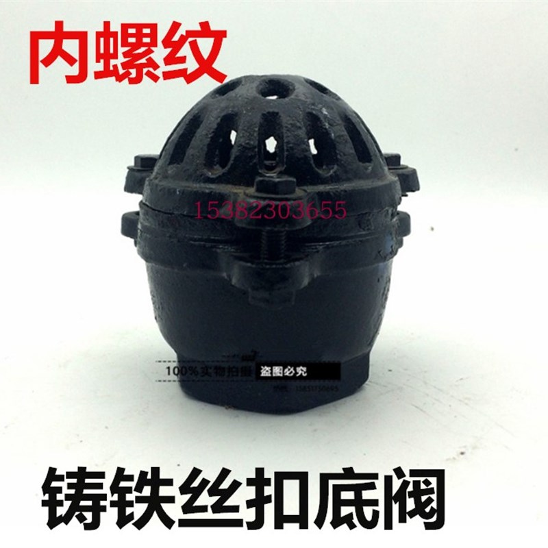铸铁内丝底阀抽水泵内螺纹吸水阀铸铁止回阀DN25 40 50 65 80 100