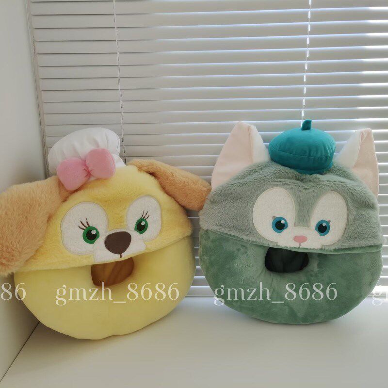 包邮】托尼猫U型枕饼饼连帽秋冬季可爱卡通u形枕开车飞机护颈脖枕