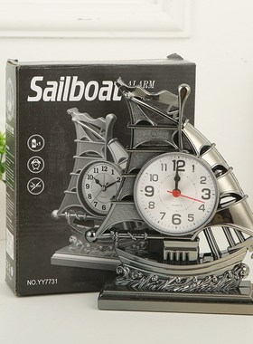 创意小学生儿童专用小闹钟可爱卡通床头摆件男孩迷你闹铃一帆风顺