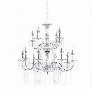 新款婚庆道具单层双层铁艺水晶吊灯婚礼堂吊顶装饰道具T台布置路