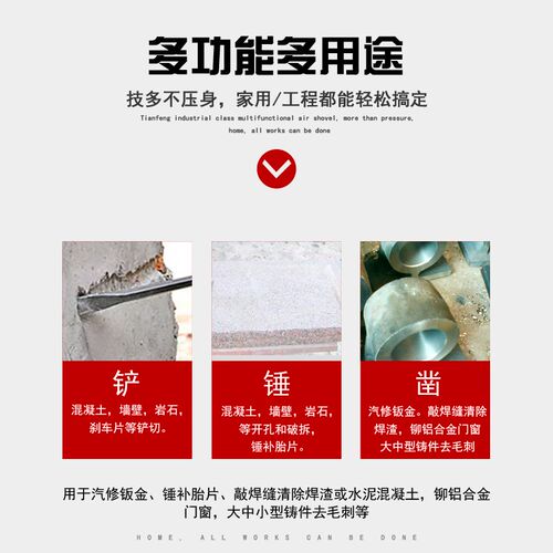 田风气铲子风铲刀气锤冲击气镐气锹锤刹车片气动工具150190250