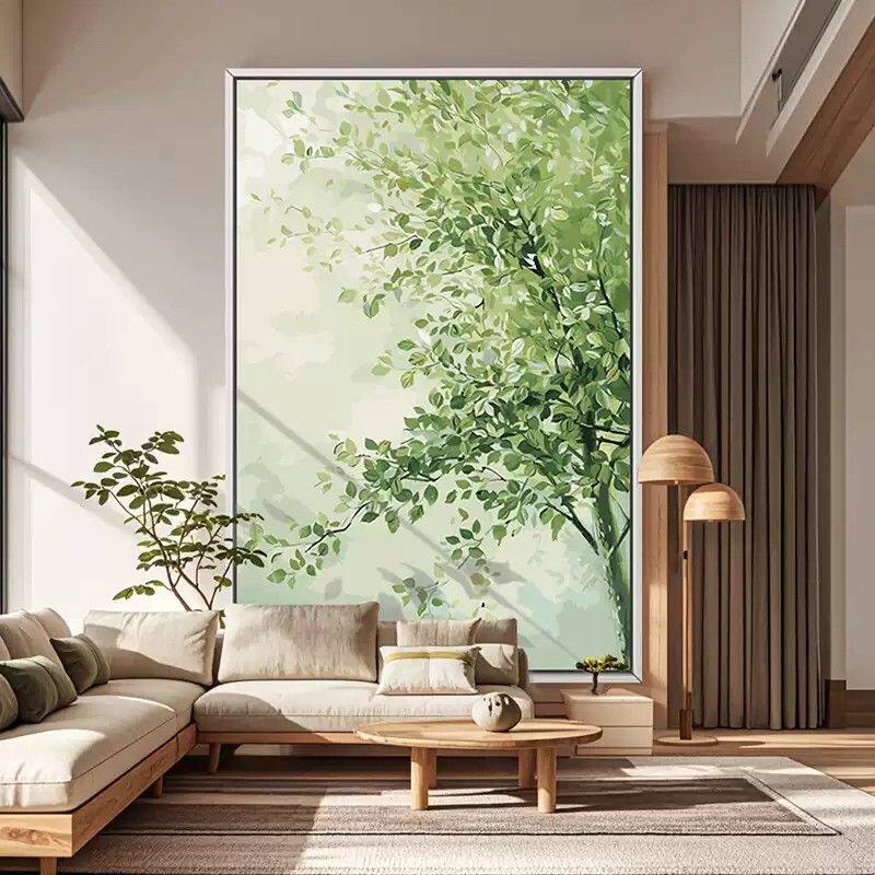 diy数字油画高级感手工填色画醒时客厅玄关大尺寸挂画装饰画