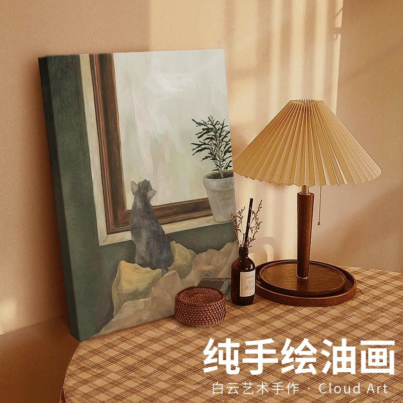 美式复古风格静物客厅软装饰品马蒂斯动物玄关落地摆件画艺术装置图片