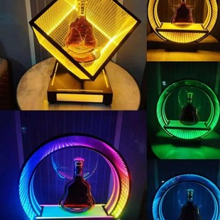 酒吧发光酒座洋酒展示架V香槟酒托O洋酒红酒充电派对酒托酒架