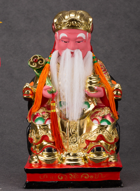 香樟木土地公观樟木雕土地公镀金土地公公土地爷