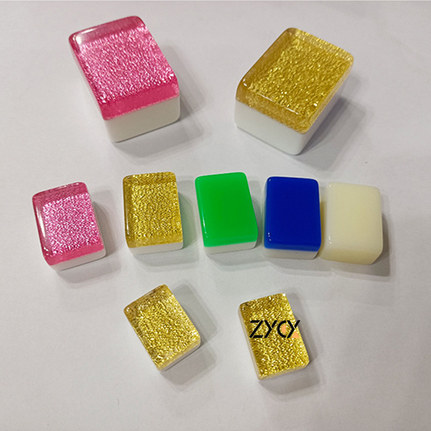 家用高颜值水晶麻将透明亚克力自动麻将牌实心棋牌室耐磨水晶牌