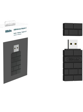 八位堂8Bitdo USB无线转换接收器 二代黑色 PC电脑树莓派NS手柄
