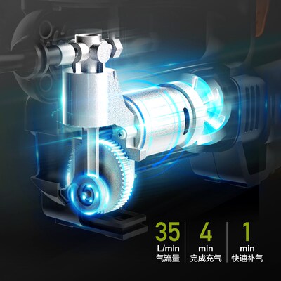 威克士20V汽车车载多功能充气泵WU092自动充停单缸高压家用打气泵