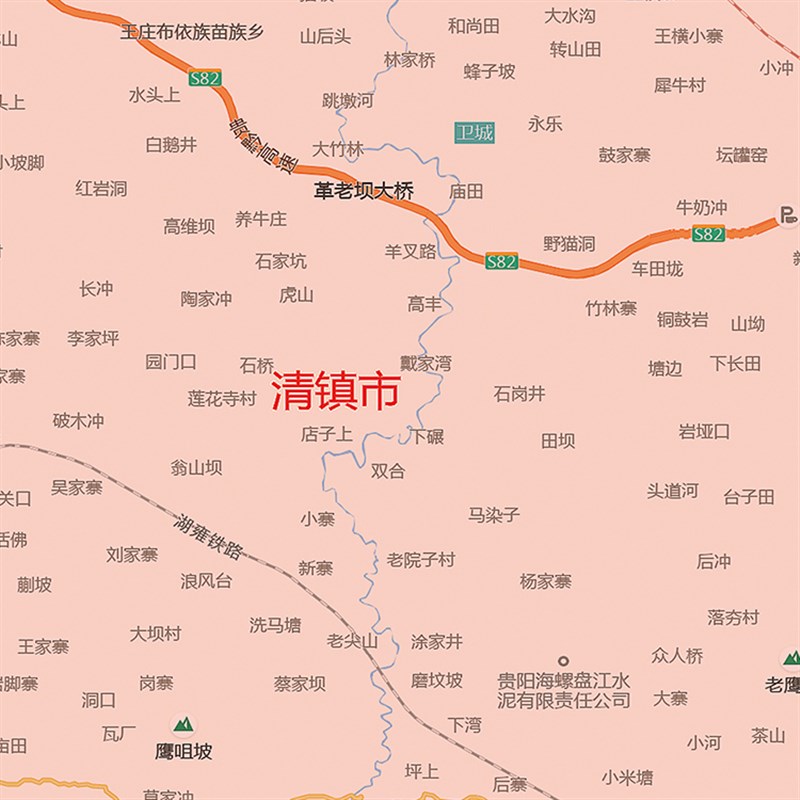 2022新款贵阳市地图客厅办公室挂图高清防水墙壁装饰实物定制