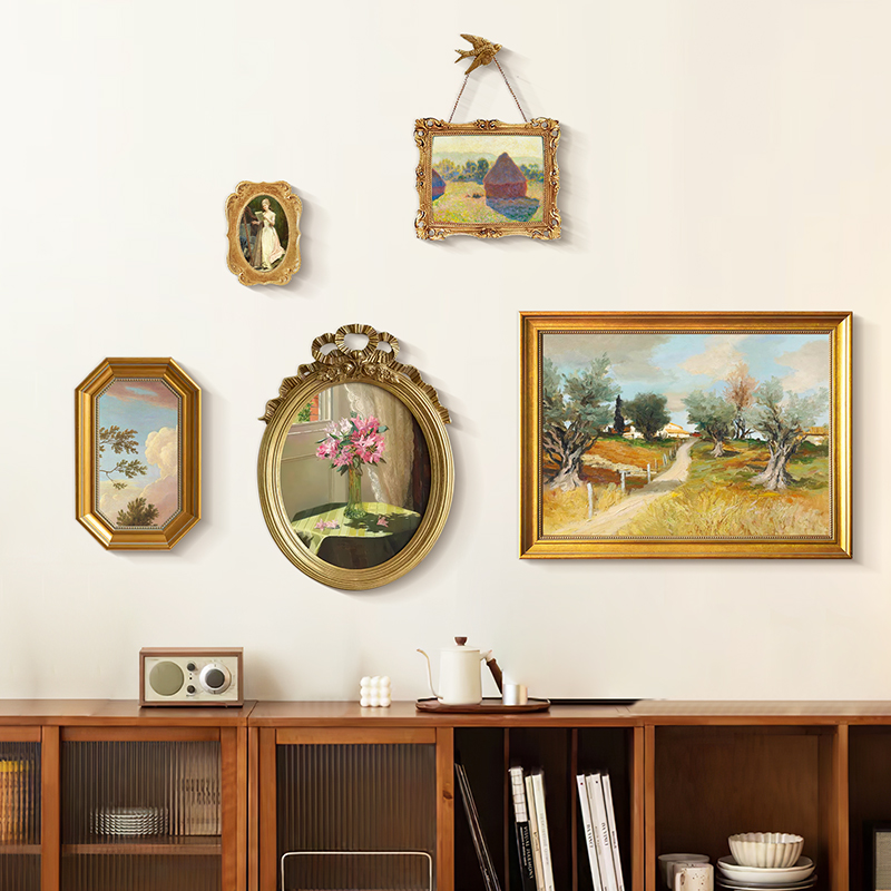法式轻奢装饰画客厅背景墙挂画美式餐厅卧室墙画文艺风日式高级感图片