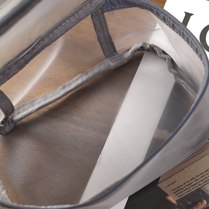 华子家 出口单!可携式化妆包旅行透明双层网纱收纳Q袋洗漱包40806