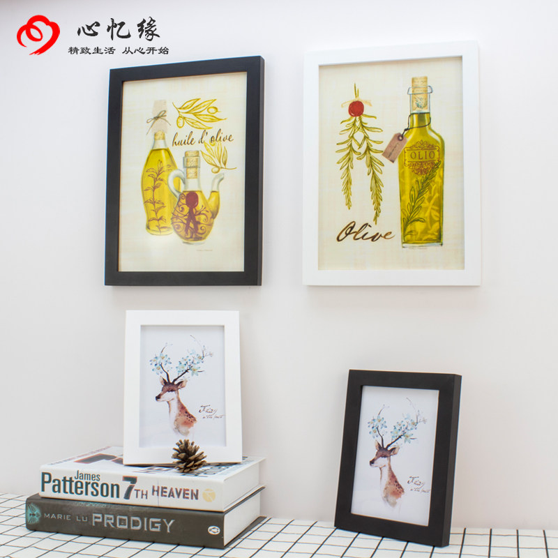 实木挂墙相框A4A3A2A1 16K8K4开2k海报水彩素描卡纸装裱画框包邮