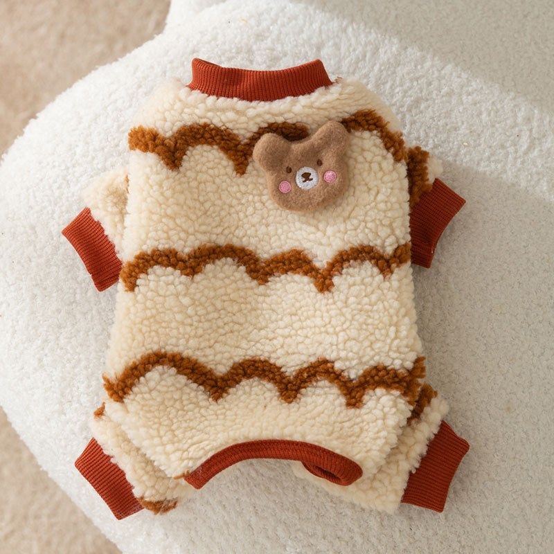 小狗狗四脚绒衣秋冬季泰迪比熊博美雪纳瑞猫咪小型犬宠物衣服秋装