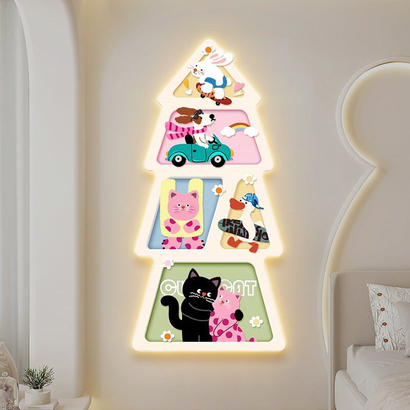 多巴胺推拉全身镜装饰画玄关波点猫可关闭暗藏式隐形穿衣镜子壁画