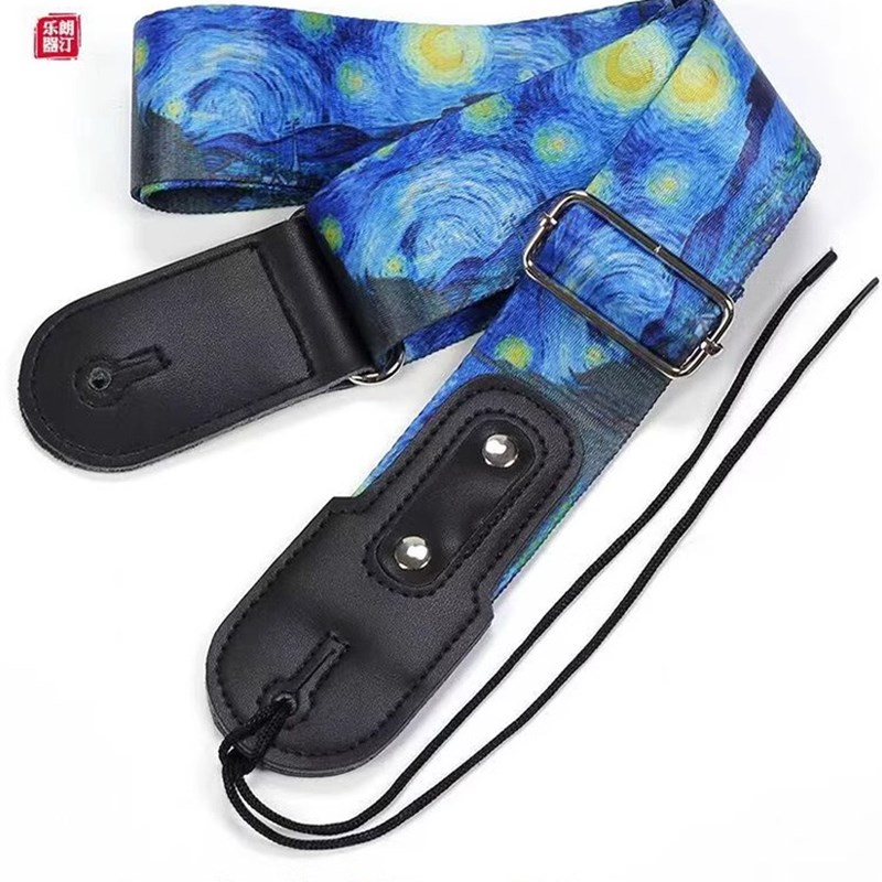 吉他背带民谣电吉他创意星空经典斜挎男女个性加宽肩带贝斯带