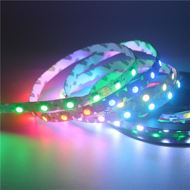 WS2812B窄版S型全彩灯带60灯60段内置IC可编程幻彩跑马流星灯条5V