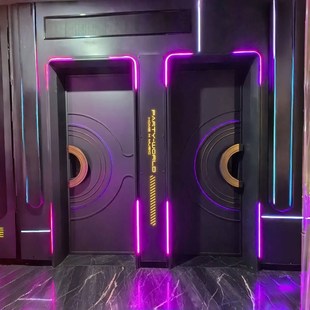 V防火门隔音门房门发光酒吧专用门歌厅定制厢网红门
