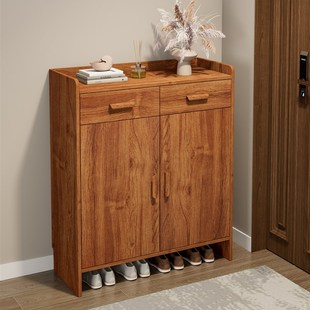 实木鞋柜家庭入口入口储物柜壁挂式大容量储物柜新型简易鞋架