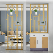 金属屏风隔断客厅轻奢铁艺格栅简约玄关现台花格