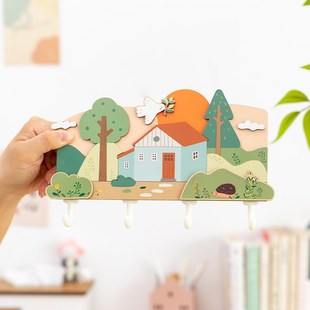 阿楹 玄关遮丑墙面装饰钥匙收纳架壁挂儿童房门衣柜格栅卧室挂钩