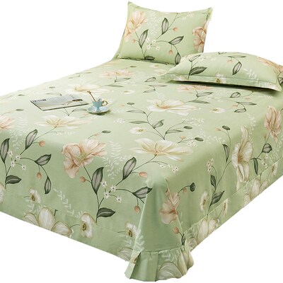 全棉床单单件100纯棉秋冬加厚单人宿舍180x245x250被单枕套三件套